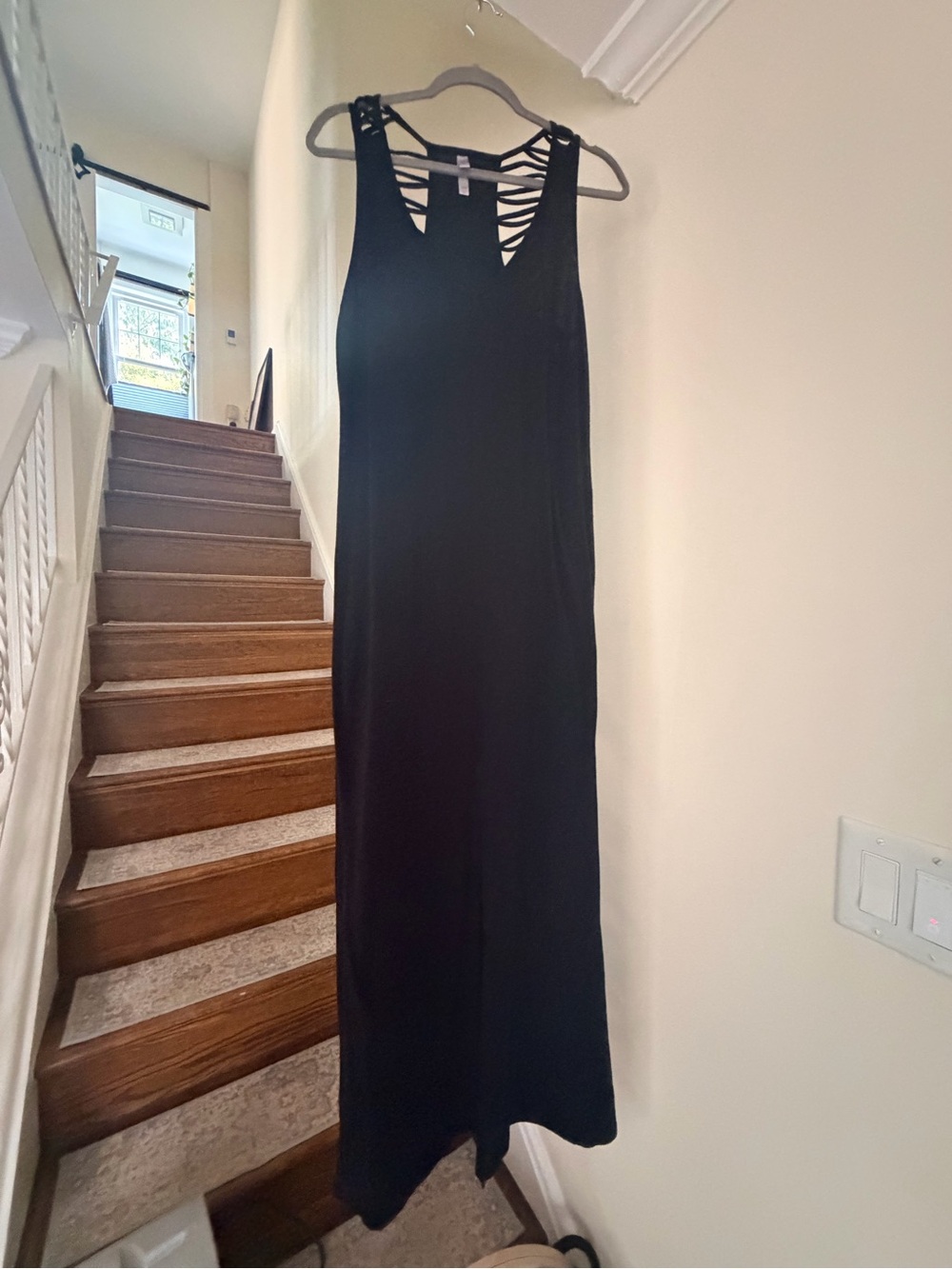 Xhilaration Black Strappy Back Maxi Dress